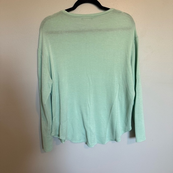 Caralase Light Pink Long Sleeve Mint Green Top Size Medium - Picture 5 of 6